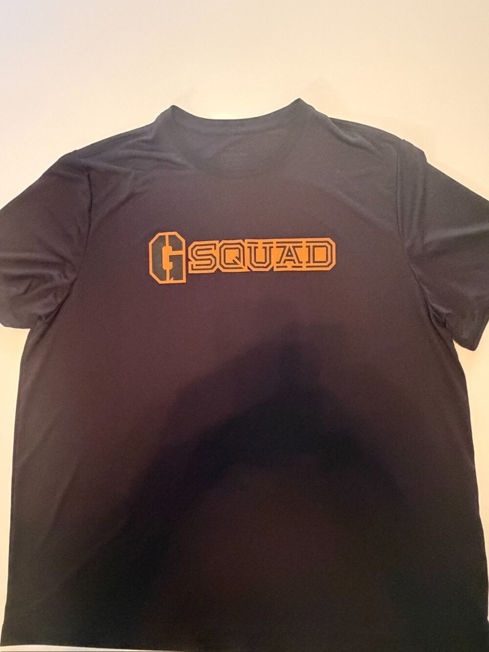 Nike Dri-FIT Men's G SQUAD Tee Black Orange Varsity Graphic Athletic Shirt 3XL